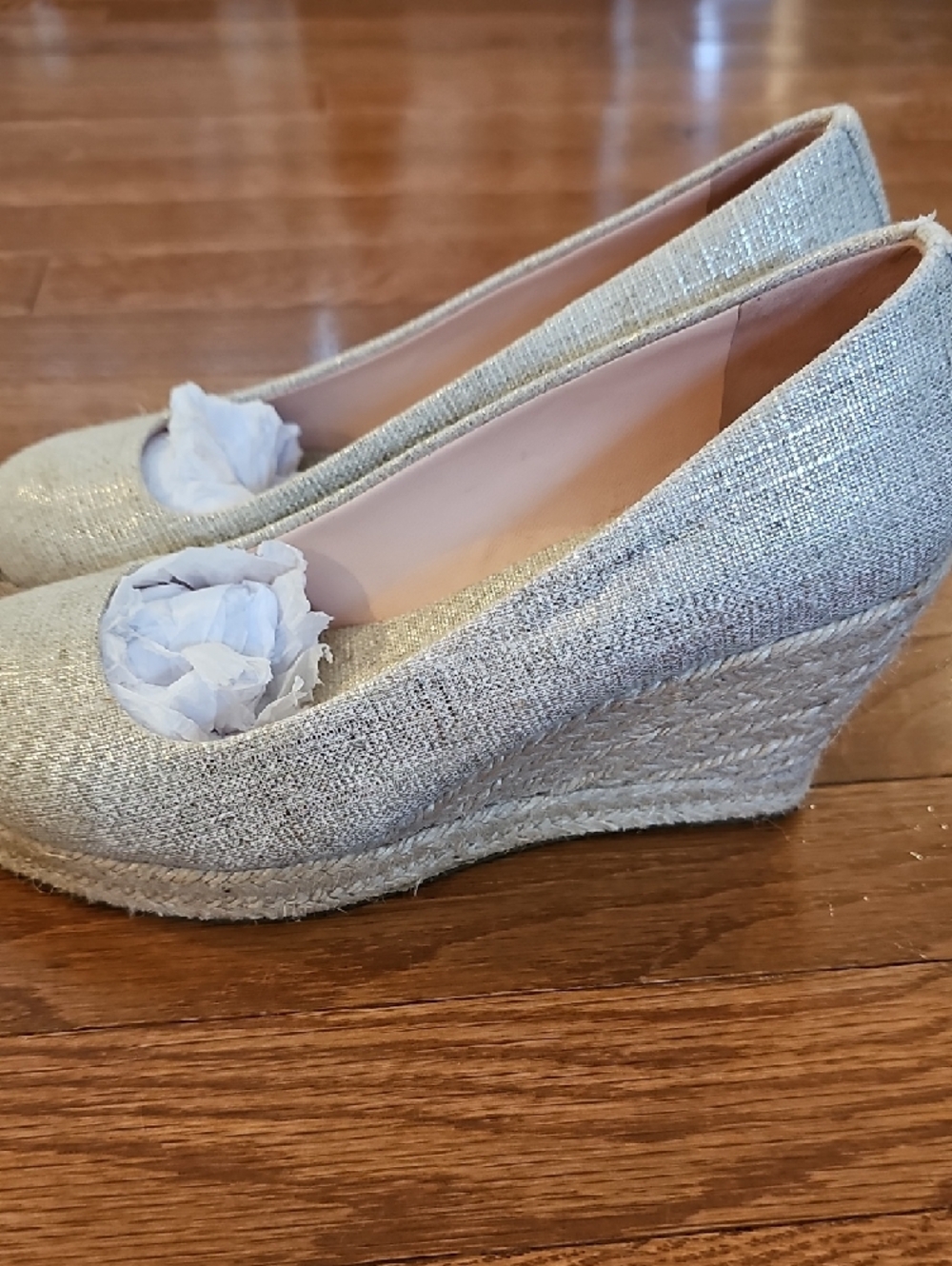 J. Crew Beige Woven Espadrille Wedges - Picture 3 of 7